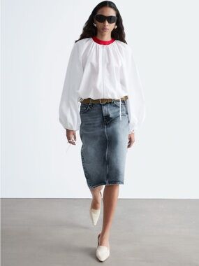 & Other Stories Denim Midi Skirt